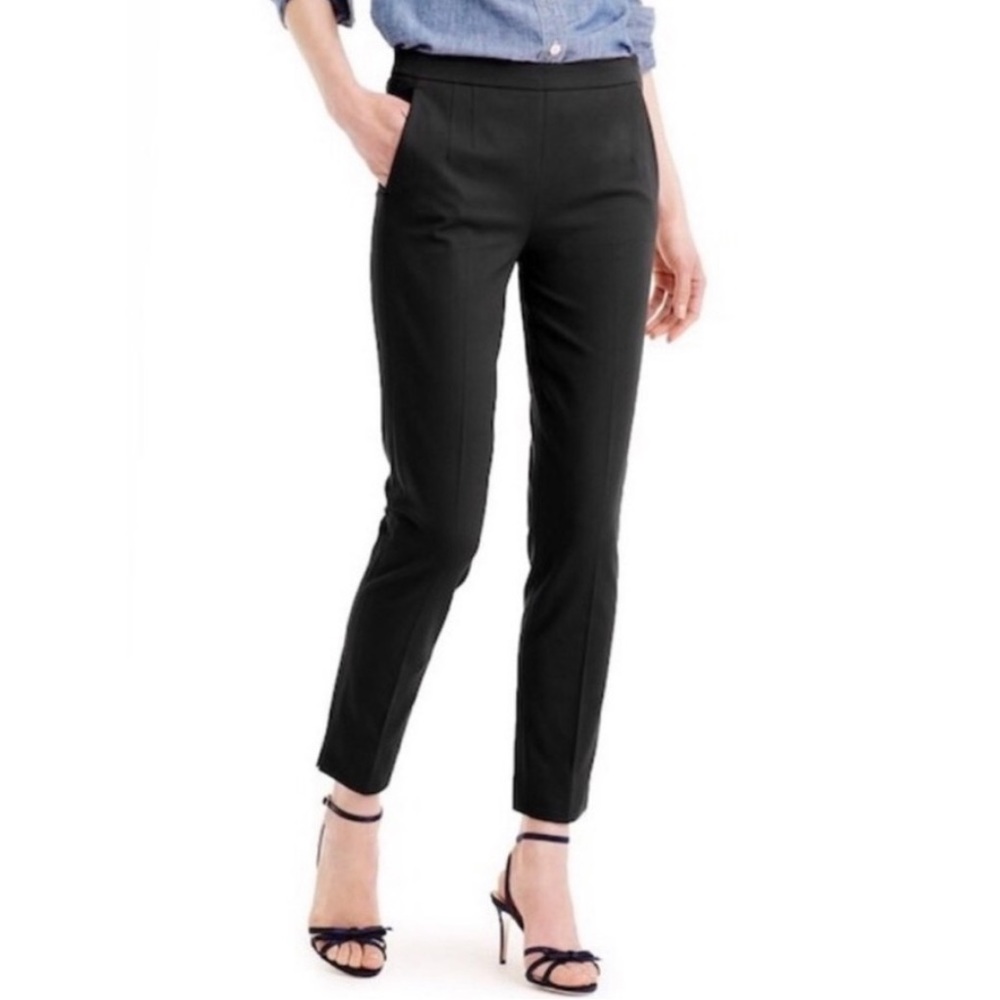 J. Crew Black Martie Pant in Bi-Stretch Cotton